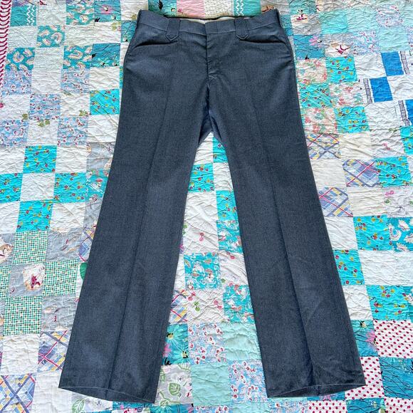 Vintage 70s Pendleton Grey Virgin Wool Western Wear Bootcut Trousers USA 36 x 32 - Picture 3 of 5